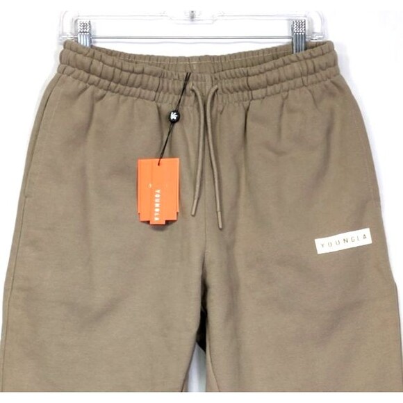 YoungLa Mens Autograph Script Cuffed Joggers Size M Tan NEW Sweatpants Young LA - Picture 7 of 7